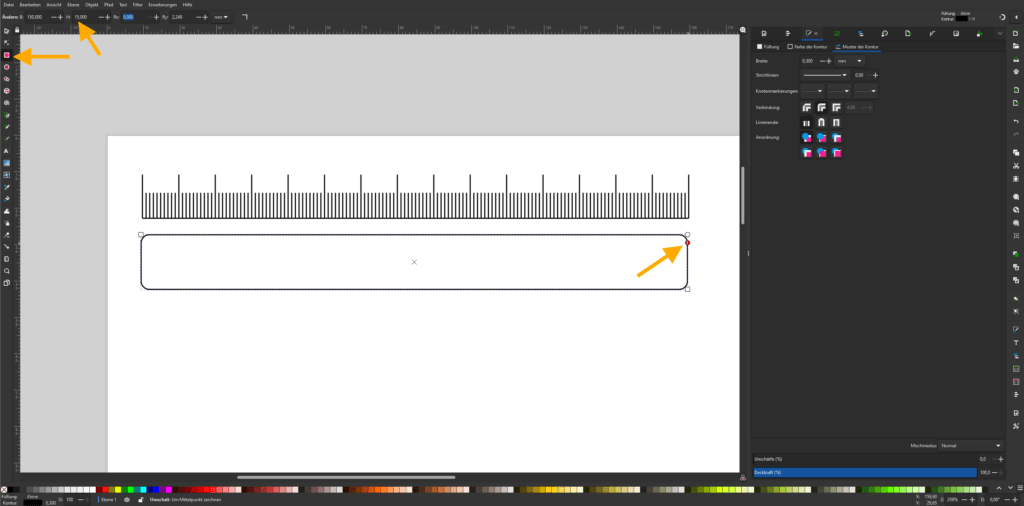 Inkscape tutorial: Creating a frame for the reading aid