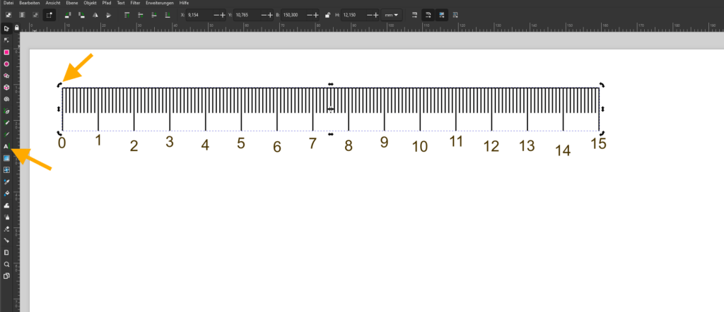 Inkscape tutorial: Rotating the ruler scale