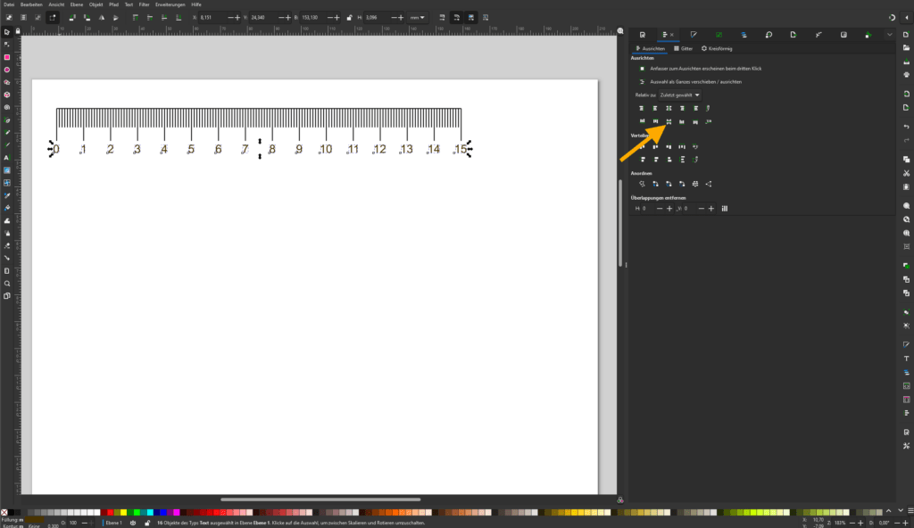 Inkscape tutorial: Adding scale labels to the ruler