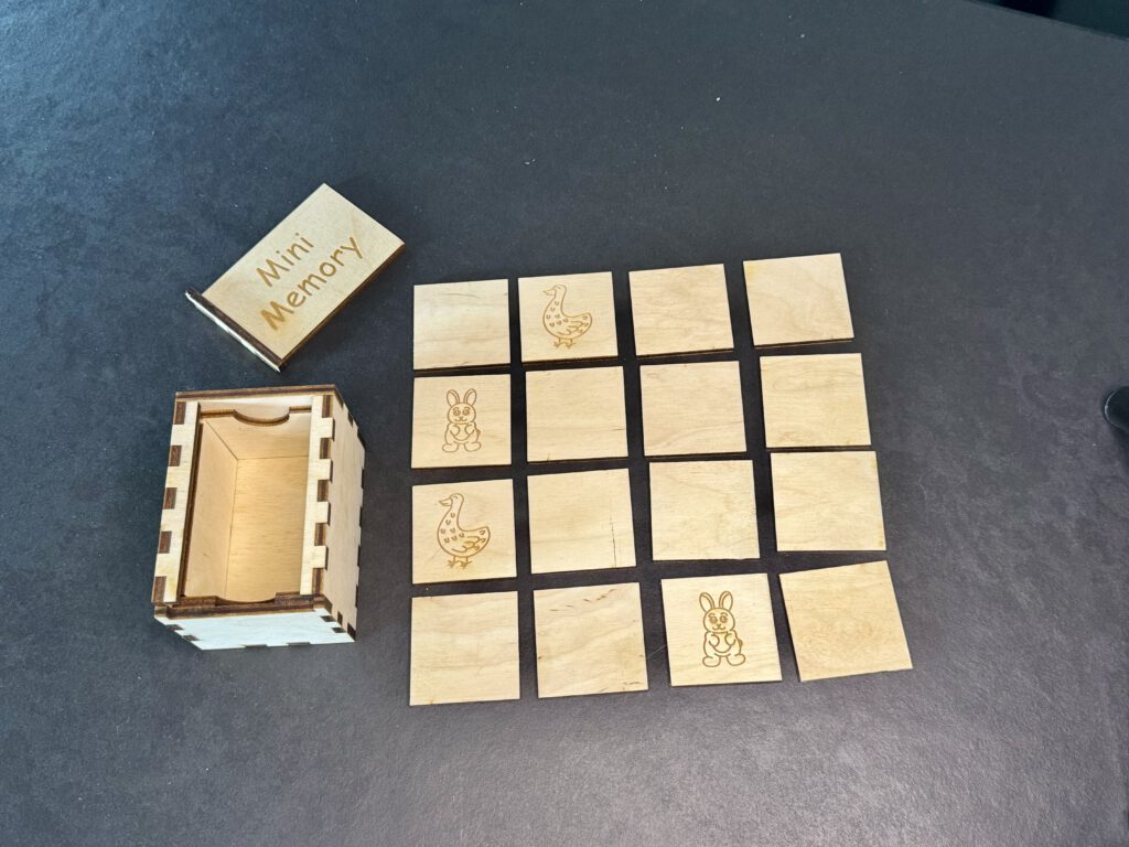 DIY Memory Laser game assembled with box and lid

